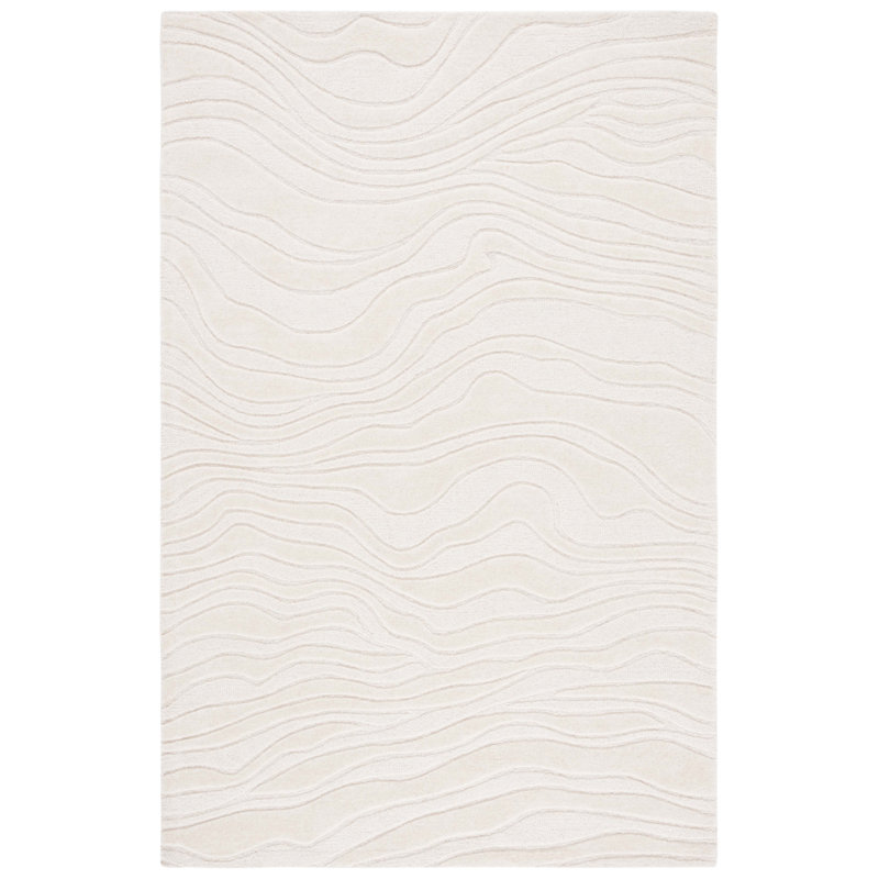 Rodeo Drive Hand Tufted Wool/Cotton Abstract Rug in Ivory, Rectangle 8' x 10'