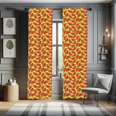 Watermelon Semi-Sheer Rod Pocket Sliding Panel