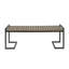 Banc industriel en bois d'acacia et en métal avec pieds en porte-à-faux gris - l 54 po