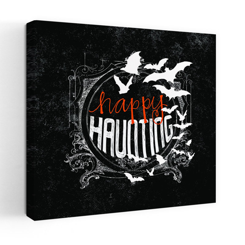 Art contemporain de chauve-souris Happy Haunting II, H 36 po x l 36 po