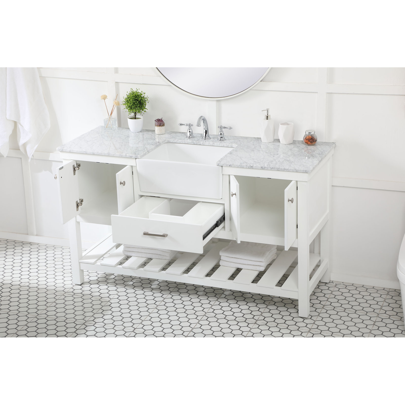 Pelaghia 60'' Single Bathroom Vanity, White