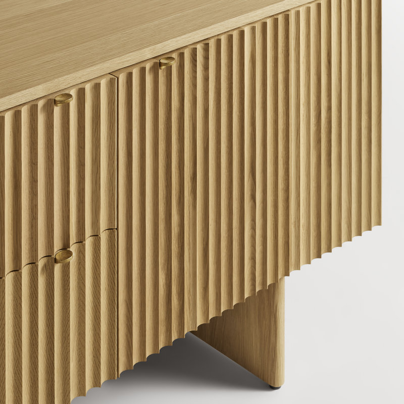 Murmur 80'' W Solid Wood Sideboard, White Oak