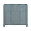 Armoire de salle de bain 36 po sans lavabo, ensemble de meuble-lavabo autoportant avec 2 tiroirs et portes à fermeture douce, armoire de salle de bain avec cadre en bois massif, bleu (PAS D'ÉVIER)