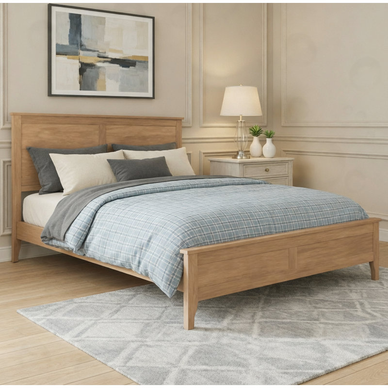 Platform Bed with Sturdy Wooden Slats, Full, Brown