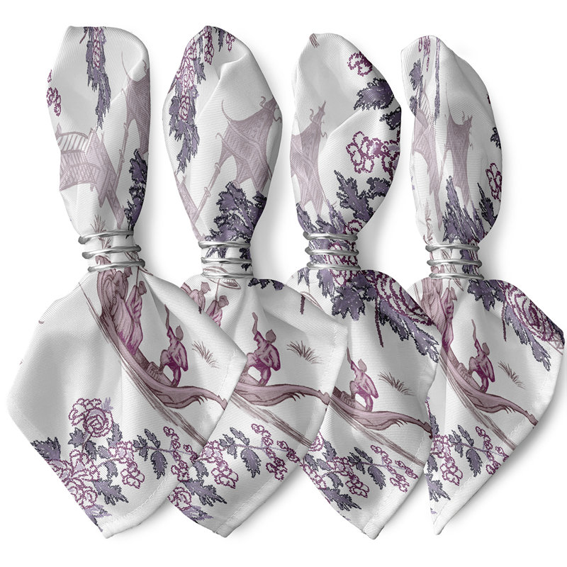 Daedalus Polyester Toile Square Napkin, Purple