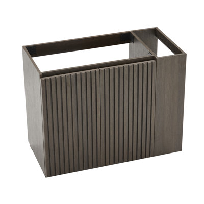 Meuble-lavabo mural moderne de 91 cm (36 po) avec quatre tiroirs noirs souples, préassemblé, jointure couleur noyer, panneaux de qualité E1, laque à base d'eau E0, poignée centrale cachée, trou de drainage en forme de U.