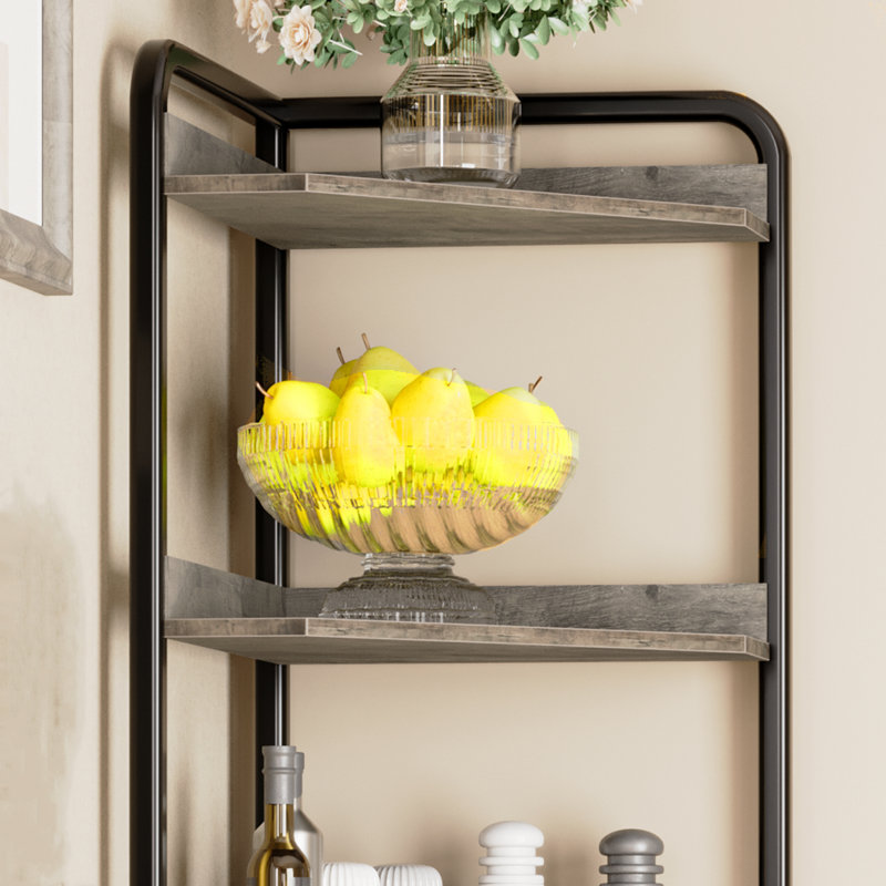180.01cm H x 42.85cm W Metal Corner Bookcase