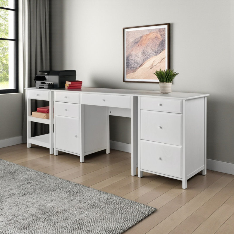 Ensemble de bureau multi-pièces 3 pièces Lyric, Blanc