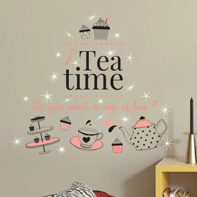 Ensemble de 20 décalcomanies murales pour café ou thé et cristal swarovski