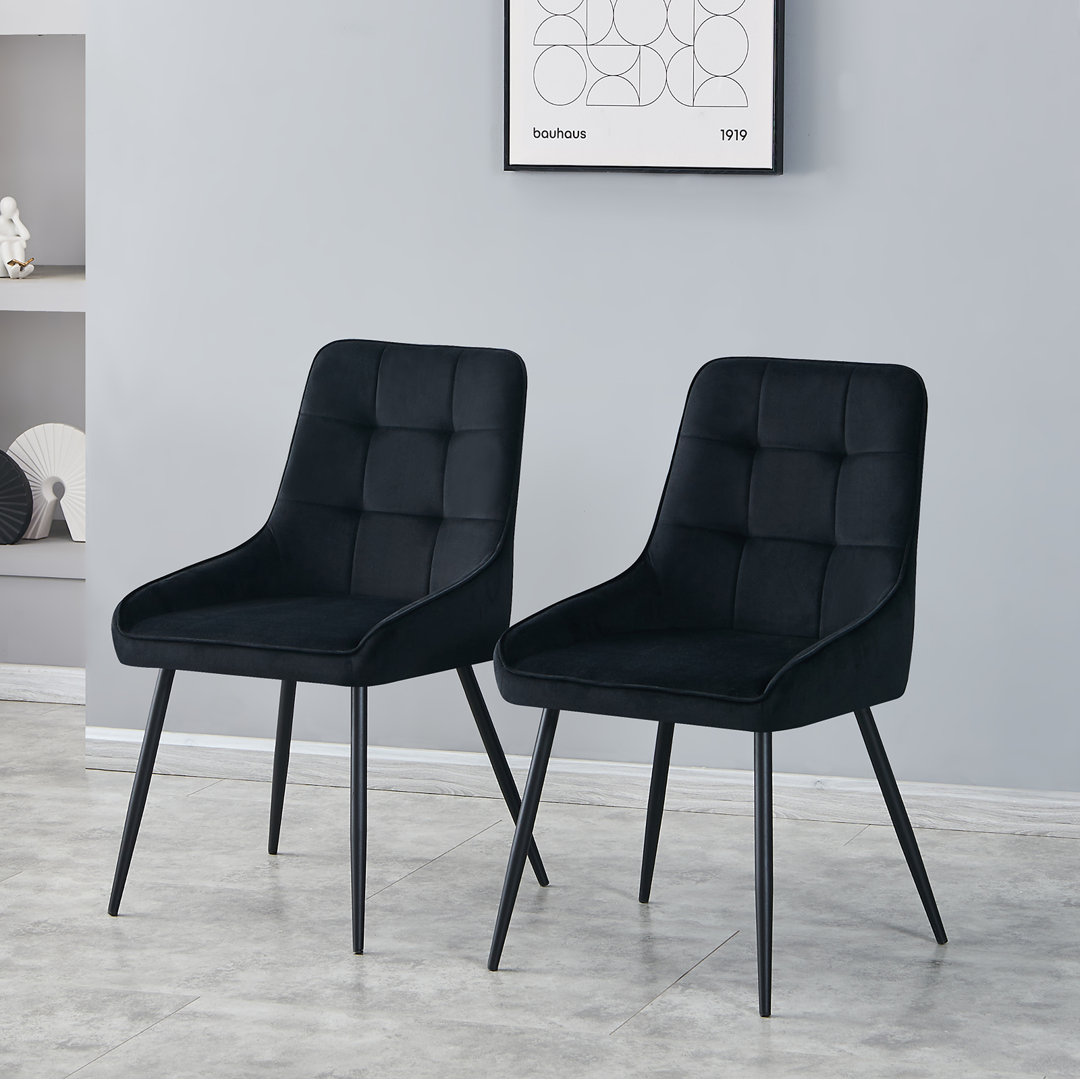 Modern Armless Velvet Upholstered Dining Chair