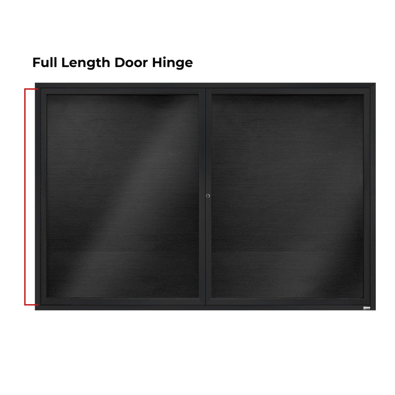 Tableau d'affichage mural fermé pour armoire d'annuaire, Noir thermolaqué, Deux, 48 po x 72 po