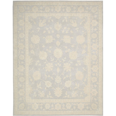 Tapis décoratif Ivoire en laine Touffeté à la main de style oriental Ridgeville