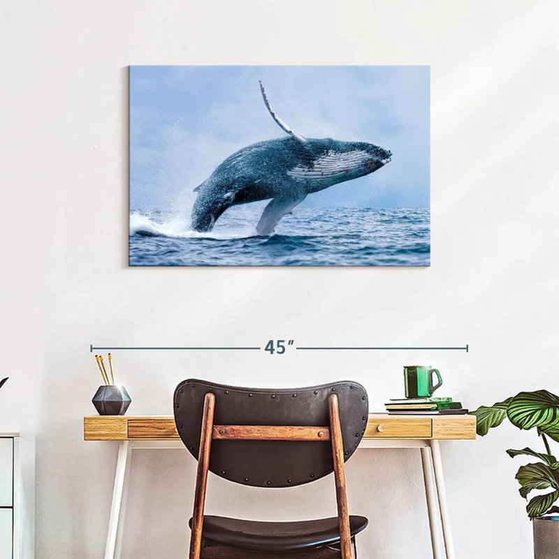 Brampt Leaping Humpback Whale, 24" H x 36" W