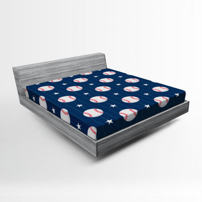 Baseball Stripes Microfibre Jersey Knit Fitted Sheet