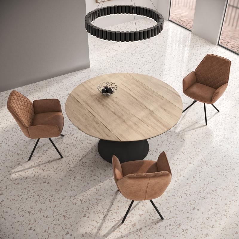 Avaeyah Round 135 Cm Dining Table, Wood Look