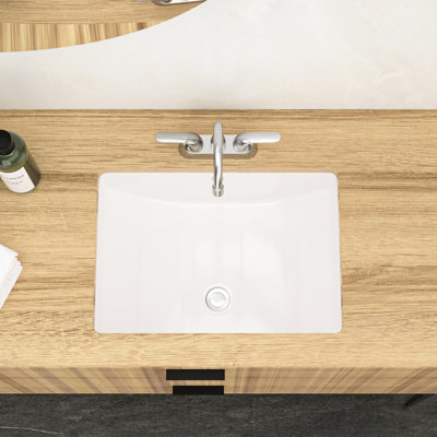 19.7"X14 Ceramic Undermount Bathroom Sink With Overflow - Stain , For Home And Office Building Low Water Absorption, Various Uses