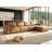 Bendire Oversized 151"W Leather Sectional Sofa Couch W/ Ottoman (with wheels)-1069446506
