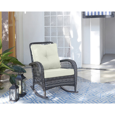 Chaise berçante en crème et noir, chaise