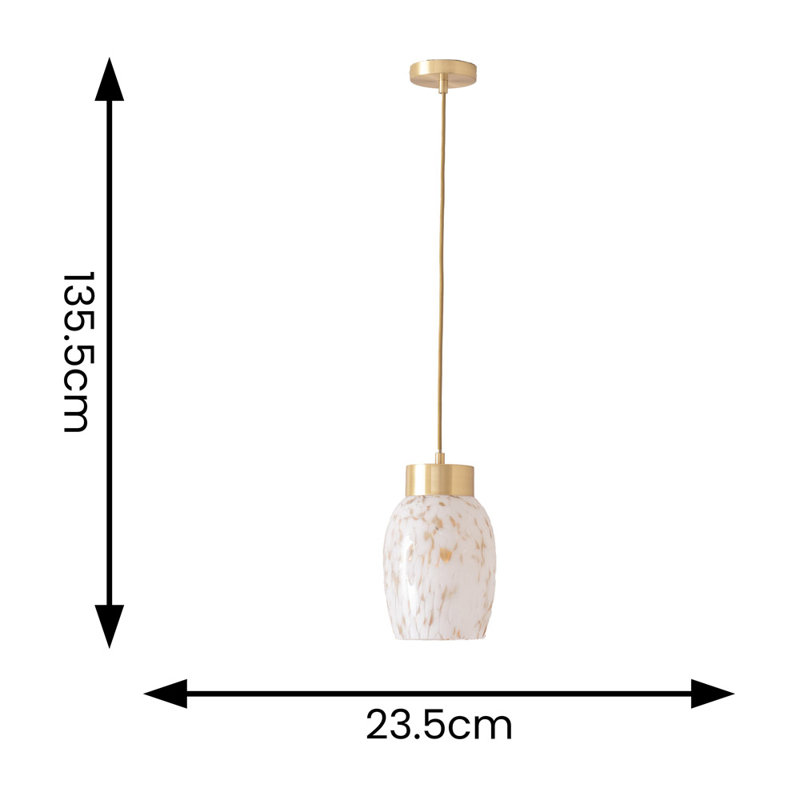 1 - Light Brushed Gold Pendant, Yes