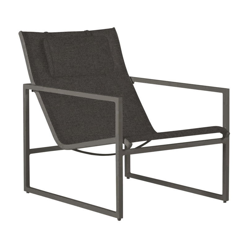 Serenata Sling Easy Lounge Chair, Gray/Gray Sling, Welt, Verona Fossil