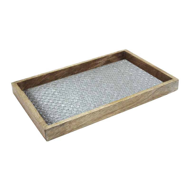Solid Wood Tray, Aluminum
