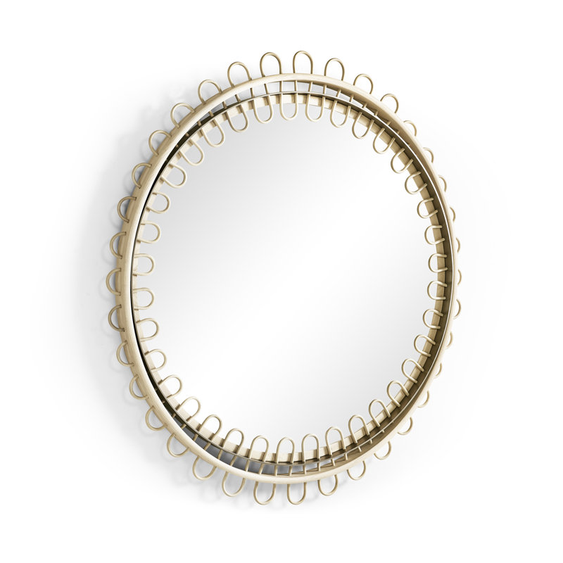 Water Round Rattan Wall Mirror
