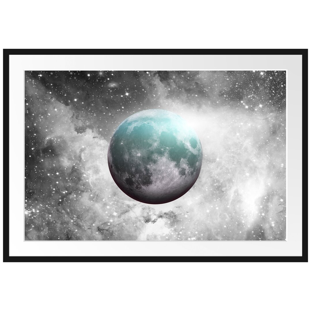 Gerahmtes Poster Unser Mond im Sternenstaub