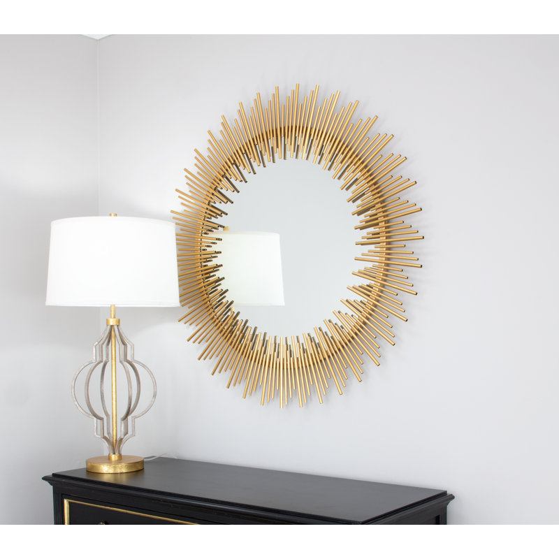 Pierre Sunburst Metal Mirror, Silver