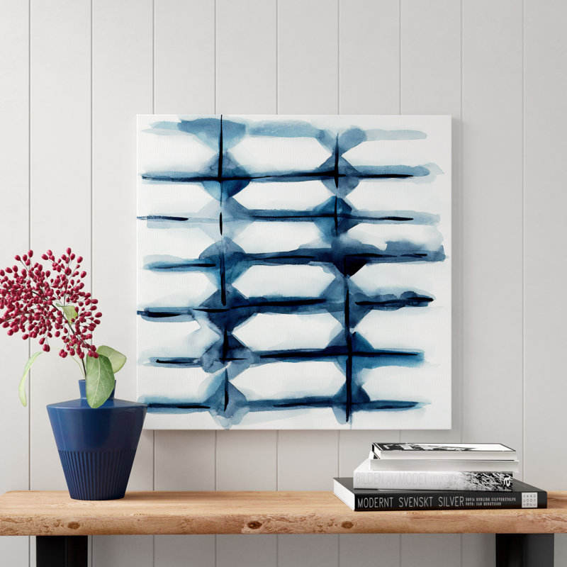 «Indigo Study I» par Chariklia Zarris, reproduction d'art sur toile tendue, H 18 po x l 18 po x P 1,5 po