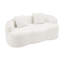 Canapé incurvé crème à 2 places avec accoudoirs ronds, idéal pour la chambre à coucher et les espaces de vie principaux, sans assemblage, système de ressorts en mousse haute densité, bureau à compression blanc, petites chambres, minimaliste
