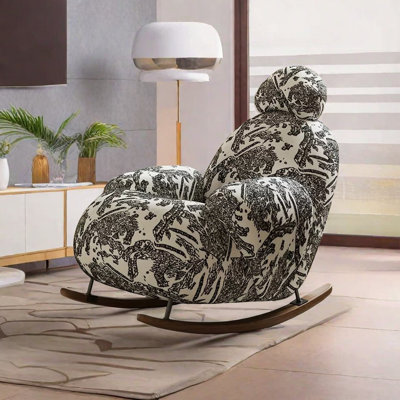 Chaise berçante rétro à motif unique