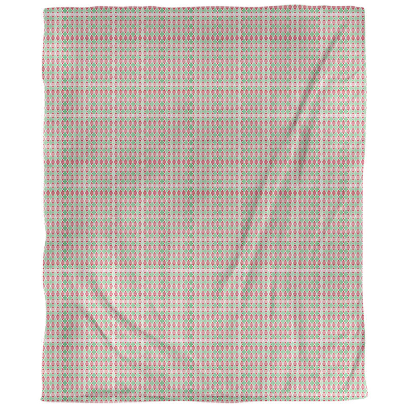 Tissu en losanges à lignes de fêtes, Vert / Rouge, L 54 po x l 36 po, Lin huître palazzo