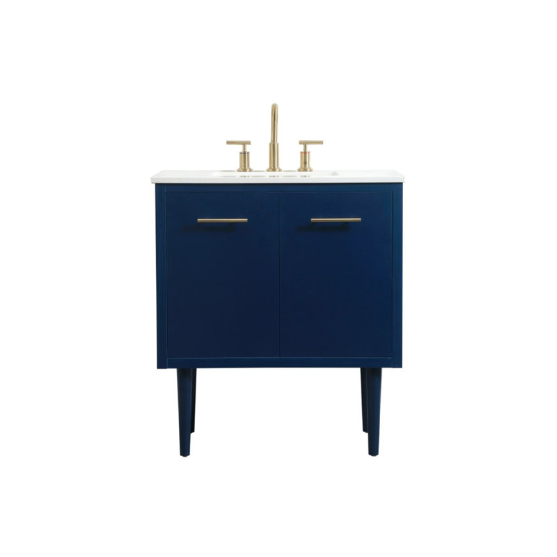 Ensemble de meuble-lavabo simple 30 po Cyrus, Bleu