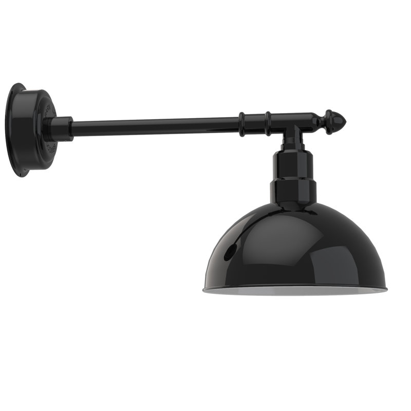 Luminaire de grange d’extérieur à del Antoinette, H 14 po x l 12 po x P 27 po, Noir