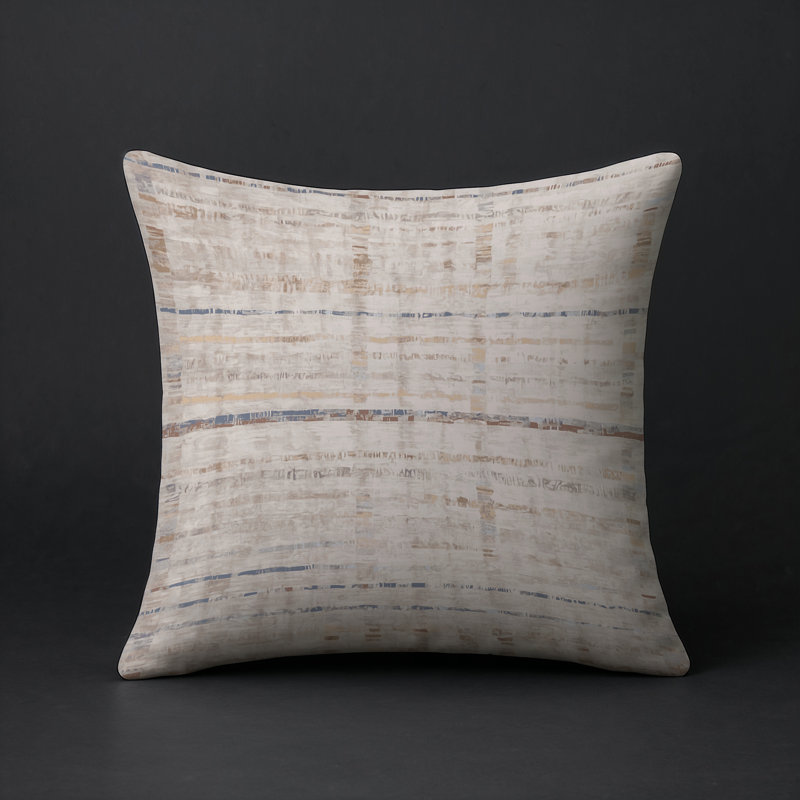 Coussin décoratif intérieur / extérieur gris Modern Modern, Carré 16 po, Beige abstrait 18