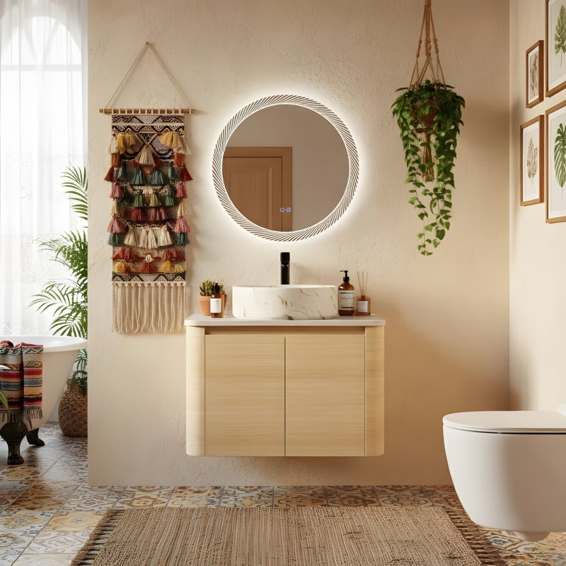 30-inch wall-mounted bathroom vanity with 2 soft-close doors