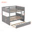 Lit superposé double au-dessus de double avec lit gigogne simple, gris-878902126