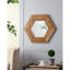 Miroir hexagonal 18,5 "x 18,5" avec cadre en bois, décoration murale pour le couloir de la salle de bain