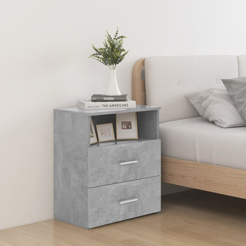 Goranka Bedside Table, Concrete Grey