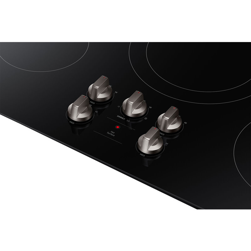 36" Black Ceramic Electric Cooktop with 5 Burners