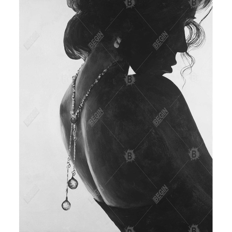 Femme chic avec des bijoux | Toile figurative pour la décoration intérieure