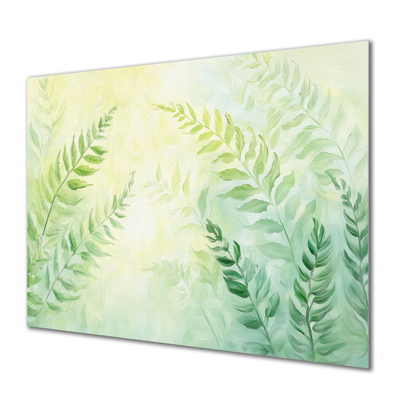 Forêt tropicale tropicale III - décor de fougères, impression moderne sur métal, H 12 po x l 20 po