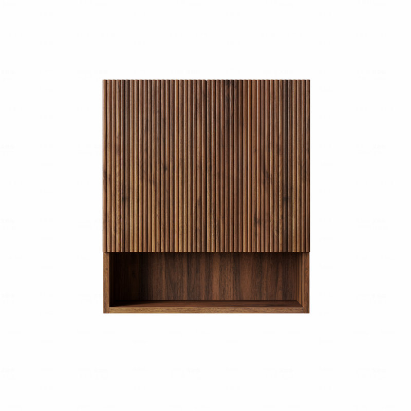 Armoire de salle de bain murale rayée de 26 po avec portes, tablette et compartiment de rangement ouvert au-dessus de la toilette