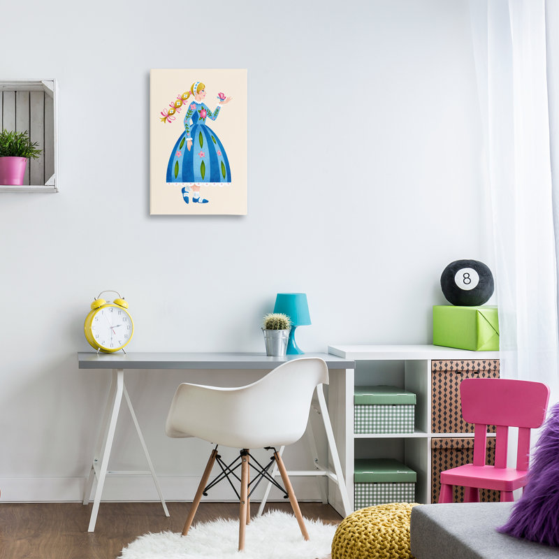 «Blonde Folk Girl & Butterfly», conception par Hannah Moren, H 24 po x l 16 po