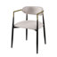 Ensemble de 2 chaises d'appoint en lin beige et finition noire