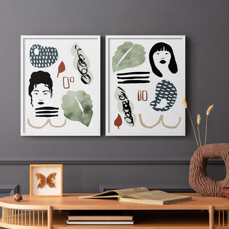 Impression encadrée de collection I Mindfulness - prêt à être accroché - aucun clou requis - aucun clou requis, Blanc