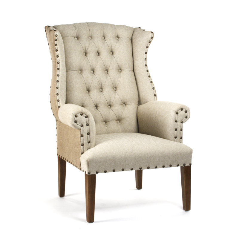 Linen Wingback Chair