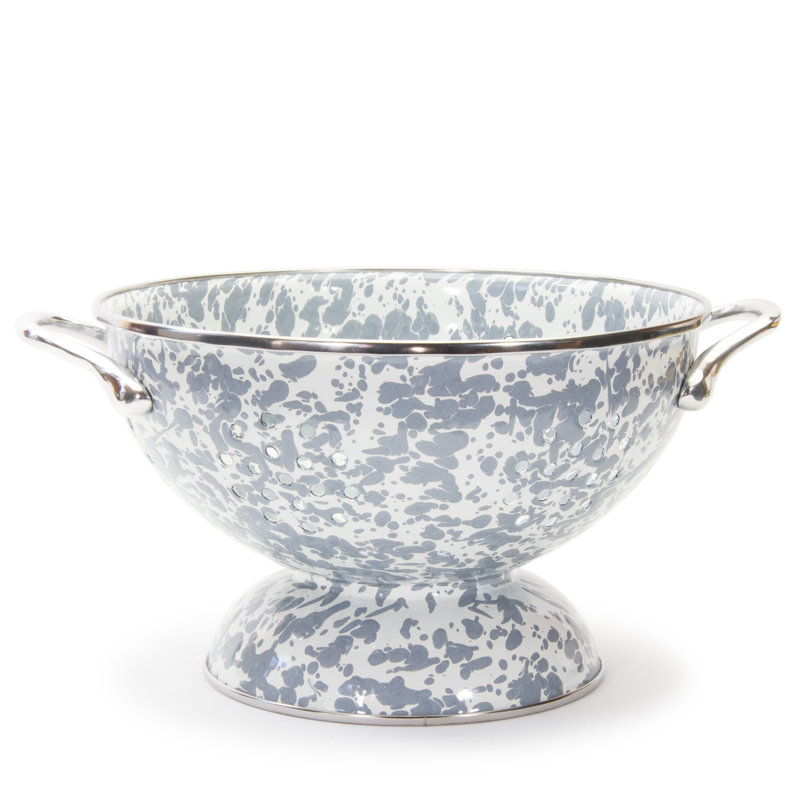Swirl Stainless Steel Colander, Medium, Gray Swirl