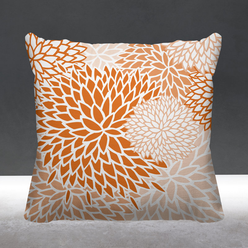 Arlo Outdoor Reversible Throw Pillow, 17W" x 17H", Orange
