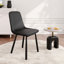 Chaises de salle à manger modernes en similicuir minimaliste, pieds en fer, chaises à dossier rembourrées de style nordique-542792675